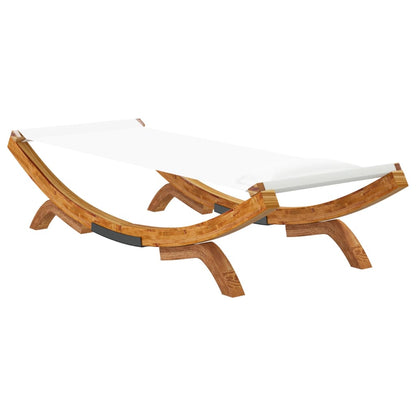 Cama de descanso al aire libre 100x188,5x444 cm crema de madera curva masiva