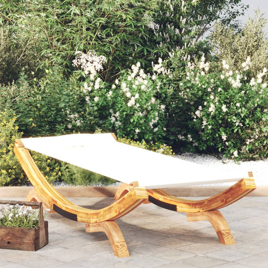 Cama de descanso al aire libre 100x188,5x444 cm crema de madera curva masiva
