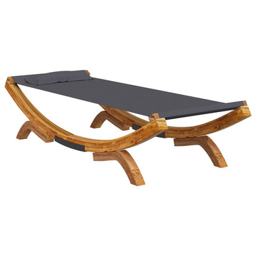 Cama de descanso al aire libre 100x188,5x444 cm de madera curva antracita