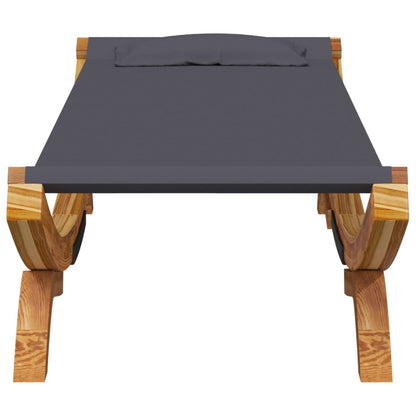 Cama de descanso al aire libre 100x188,5x444 cm de madera curva antracita