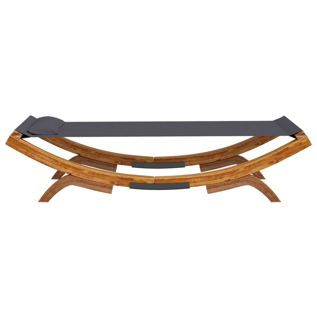 Cama de descanso al aire libre 100x188,5x444 cm de madera curva antracita