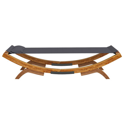 Cama de descanso al aire libre 100x188,5x444 cm de madera curva antracita
