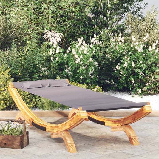 Cama de descanso al aire libre 100x188,5x444 cm de madera curva antracita