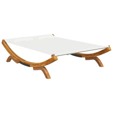 Letto di riposo all'aperto 165x188,5x46 cm crema di legno curvo enorme
