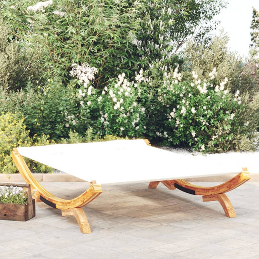 Letto di riposo all'aperto 165x188,5x46 cm crema di legno curvo enorme