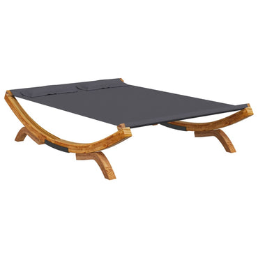 Letto di riposo esterno 165x188,5x46 cm legno antracite curvo