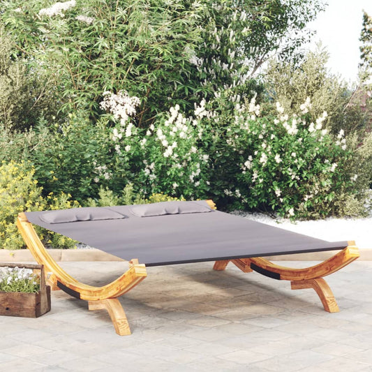 Letto di riposo esterno 165x188,5x46 cm legno antracite curvo