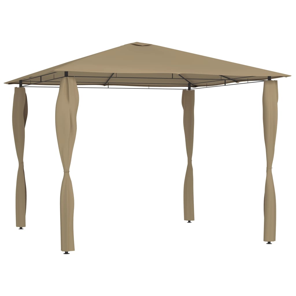 Belvedere with 3x3x2.6 m taupe poles 160 g/m²