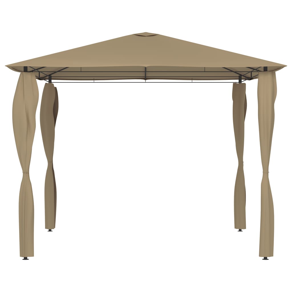 Belvedere with 3x3x2.6 m taupe poles 160 g/m²