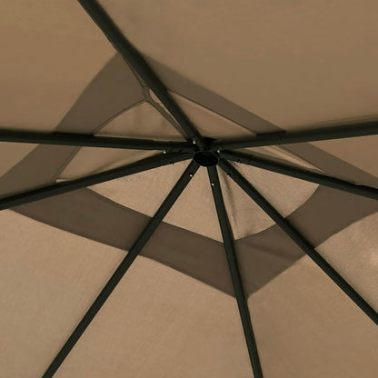 Belvedere with 3x3x2.6 m taupe poles 160 g/m²