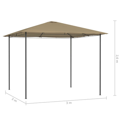 3x3x2.6 m taupe belvedere 160 g/m²