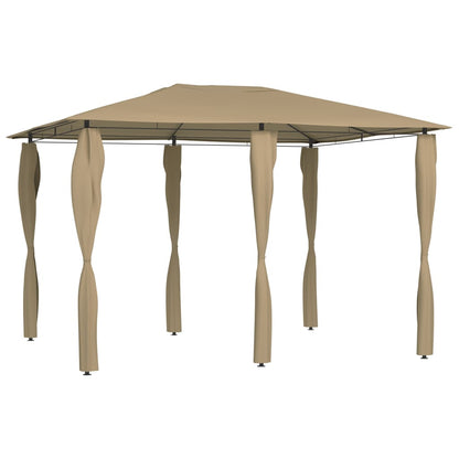 Belvedere with 3x4x2.6 m taupe poles 160 g/m²