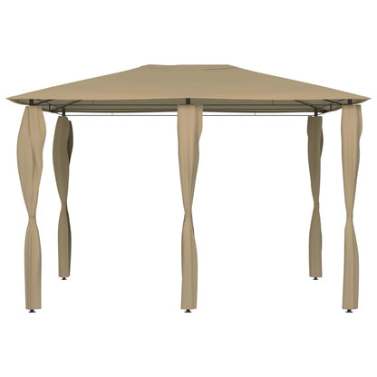 Belvedere with 3x4x2.6 m taupe poles 160 g/m²
