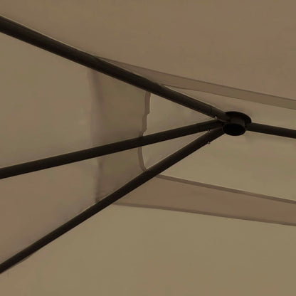 Belvedere with 3x4x2.6 m taupe poles 160 g/m²