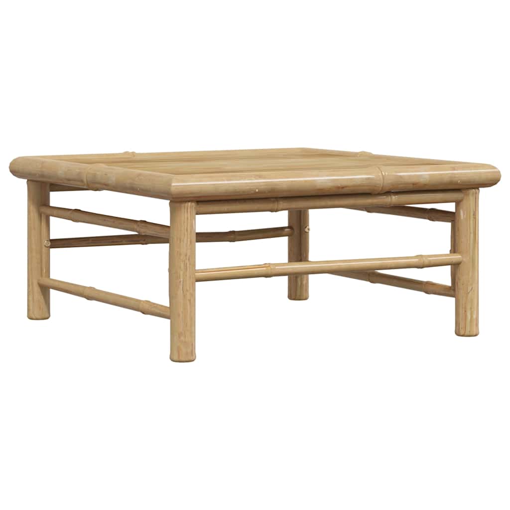 Salon de jardin 3 pcs avec coussins blanc crème Bambou