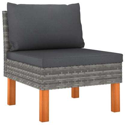 Garden furniture 3pcs braided resin and solid eucalyptus wood