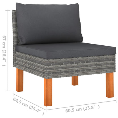 Garden furniture 3pcs braided resin and solid eucalyptus wood