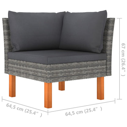 Garden furniture 3pcs braided resin and solid eucalyptus wood