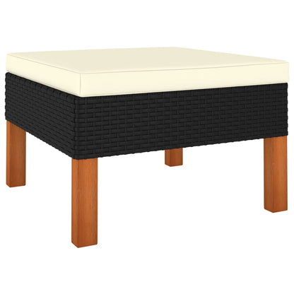 Garden furniture 3pcs braided resin and solid eucalyptus wood