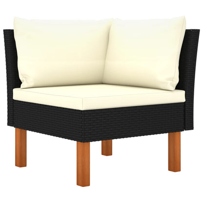 Garden furniture 3pcs braided resin and solid eucalyptus wood