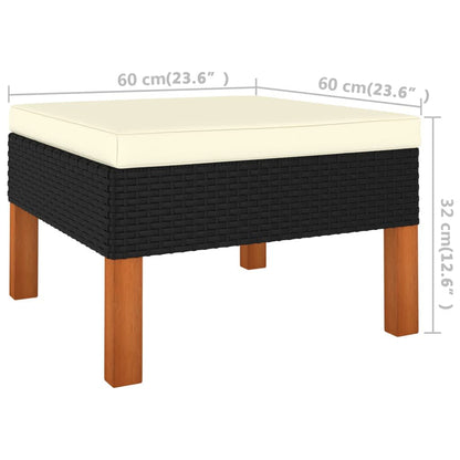 Garden furniture 3pcs braided resin and solid eucalyptus wood