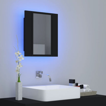 Black led bathroom mirror cabinet 40x12x45 acrylic