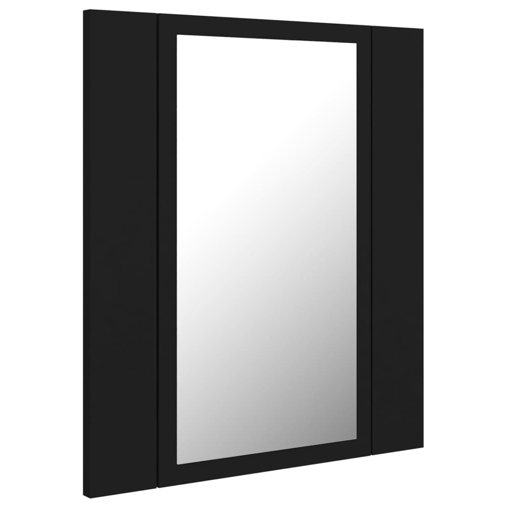 Black led bathroom mirror cabinet 40x12x45 acrylic