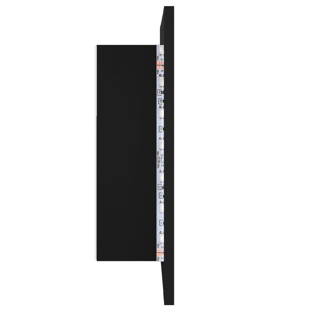 Black led bathroom mirror cabinet 40x12x45 acrylic