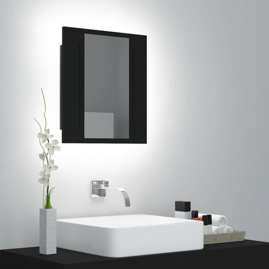 Black led bathroom mirror cabinet 40x12x45 acrylic