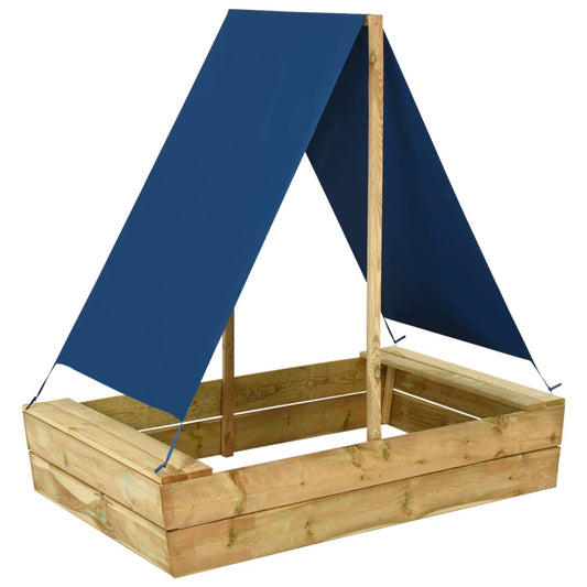 Sandbox con tetto 80x60x97,5 cm in legno di pino impregnato