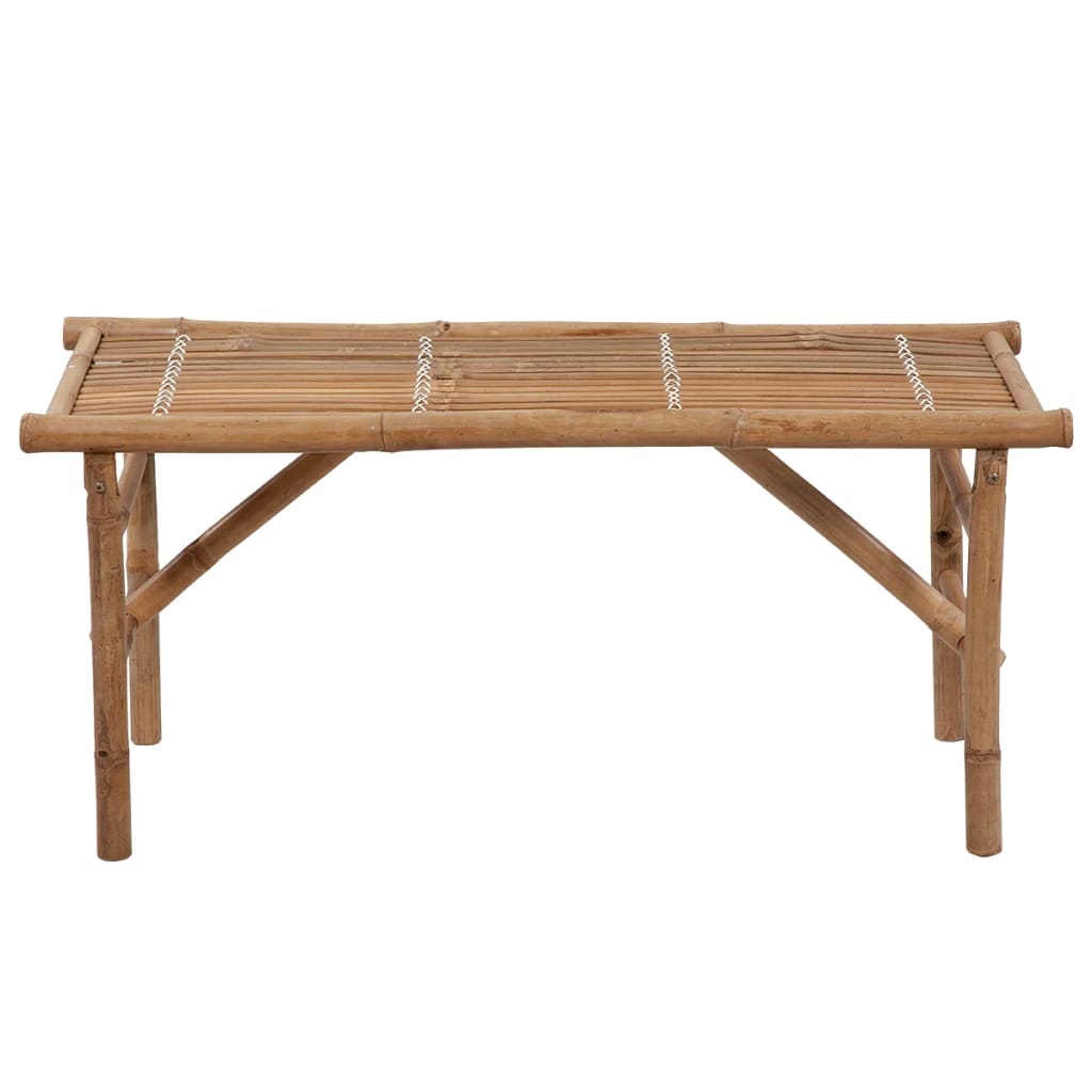 Banco de jardín plegable con cojín de bambú de 118 cm