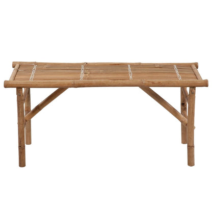 Banco de jardín plegable con cojín de bambú de 118 cm