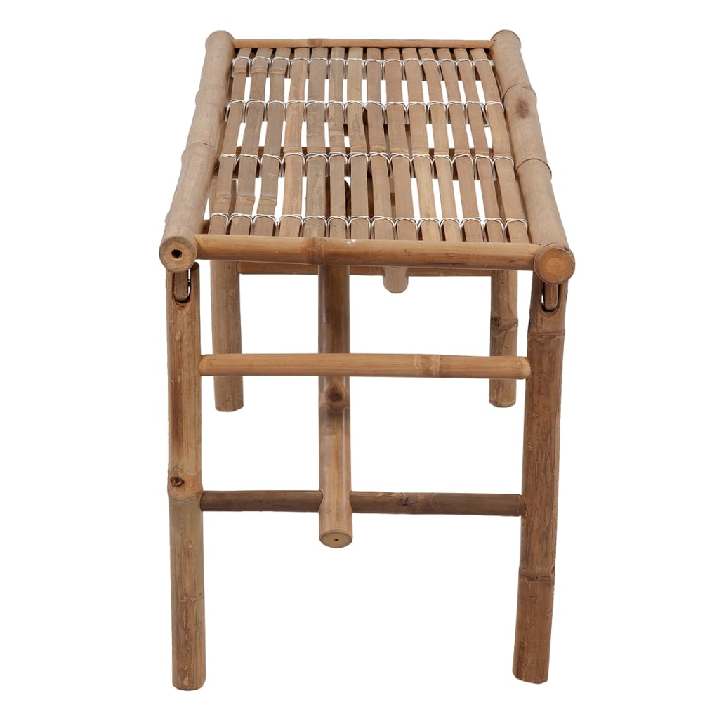Banco de jardín plegable con cojín de bambú de 118 cm