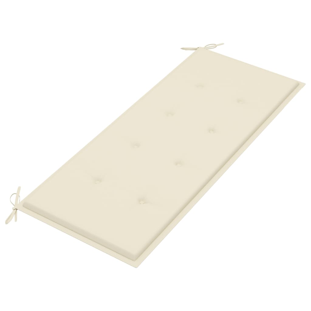 Banco de jardín plegable con cojín de bambú de 118 cm