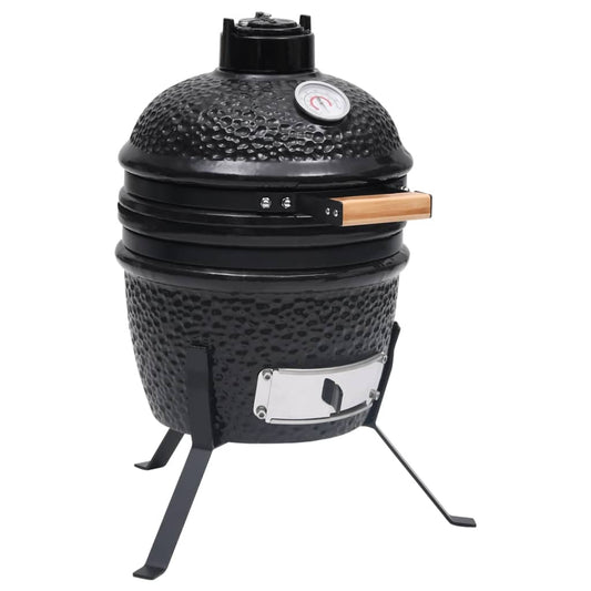 Kamado smoking barbecue 2-in-1 ceramic 56 cm black