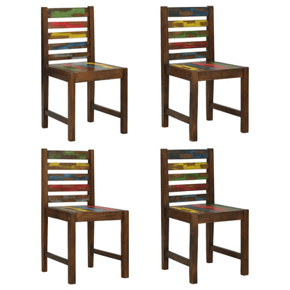 Chaises lot de 4 bois de récupération solide