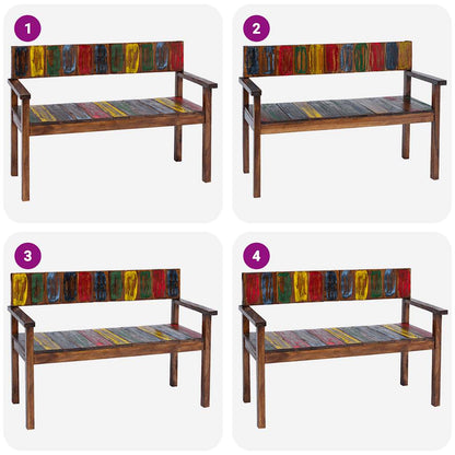 Chaises lot de 4 bois de récupération solide