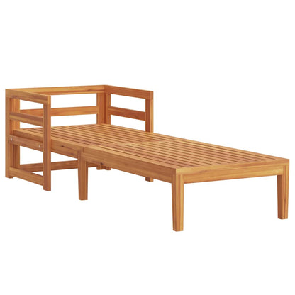 Chaise longue avec coussins transat et matelas blanc crème Bois d'acacia