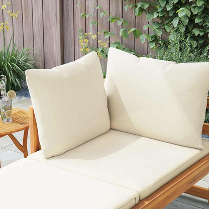 Sedia lunga con 1 bracciolo bianco transat acacia crema