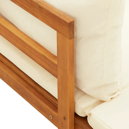 Sedia lunga con 1 bracciolo bianco transat acacia crema