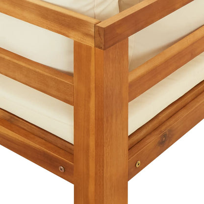 Sedia lunga con 1 bracciolo bianco transat acacia crema