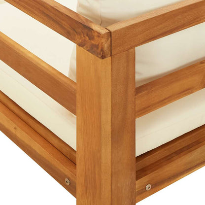 Sedia lunga con 1 bracciolo bianco transat acacia crema