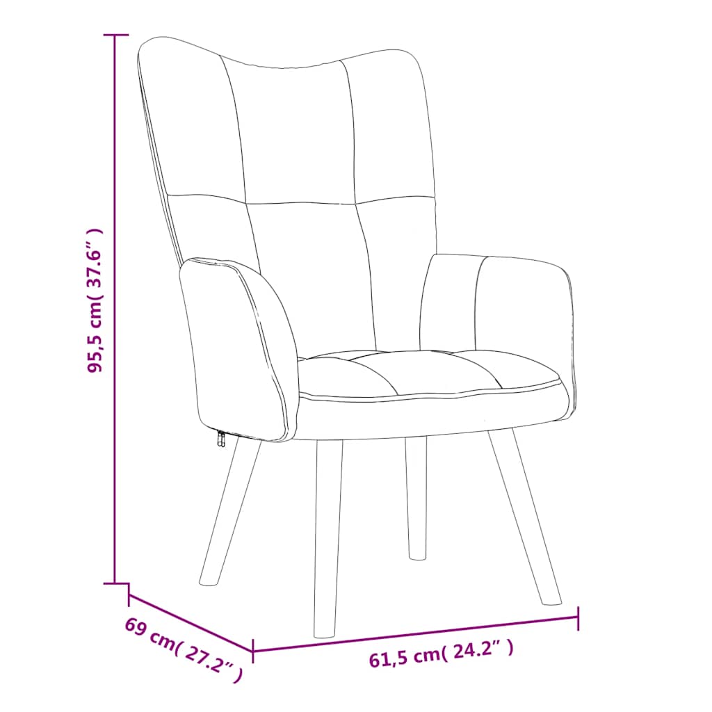 Chaise de relaxation avec repose-pied Jaune moutarde Velours