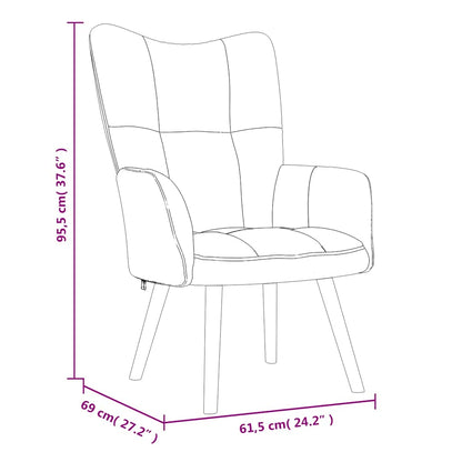 Chaise de relaxation avec repose-pied Jaune moutarde Velours