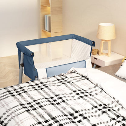 Lit pour bébé avec matelas Bleu marine Berceau cododo