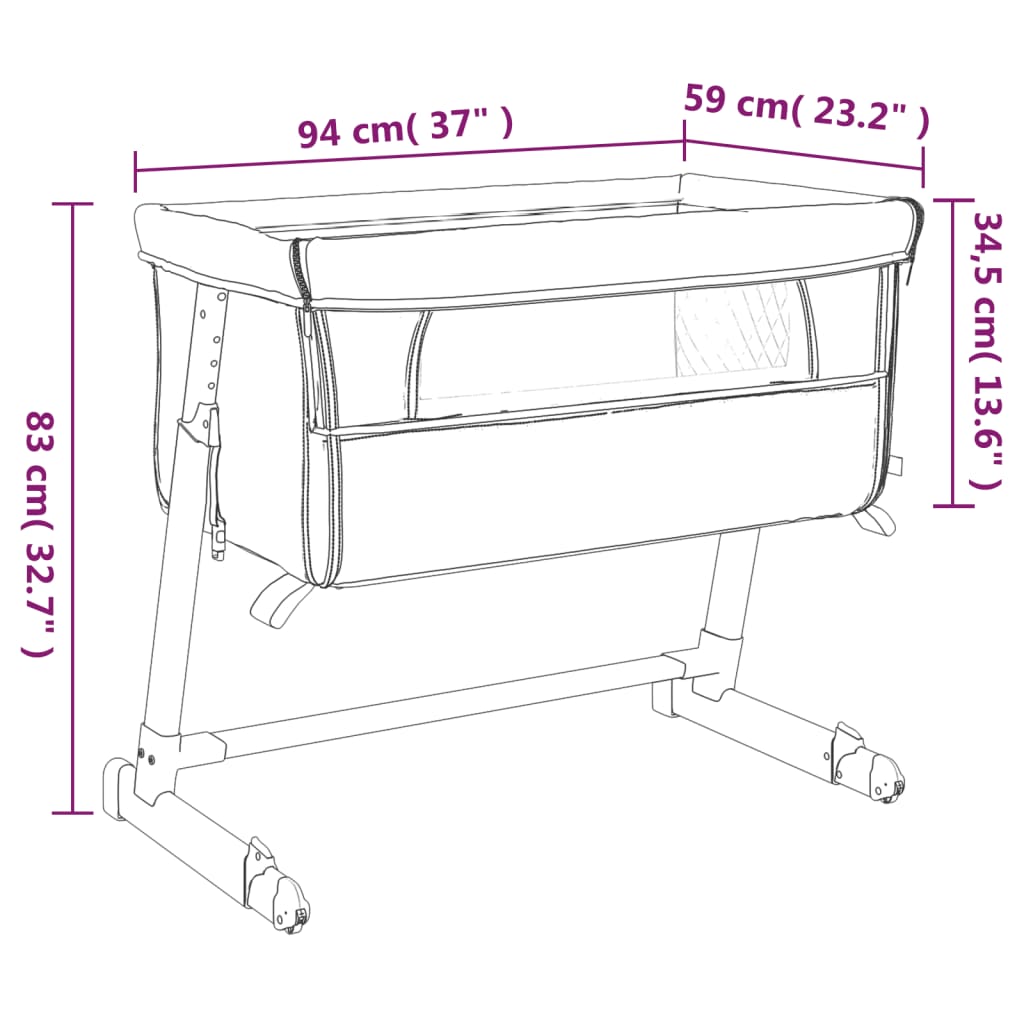Lit pour bébé avec matelas Rouge Berceau cododo
