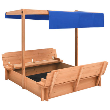 Sandbox con tetto in legno in legno 112x112x112 cm