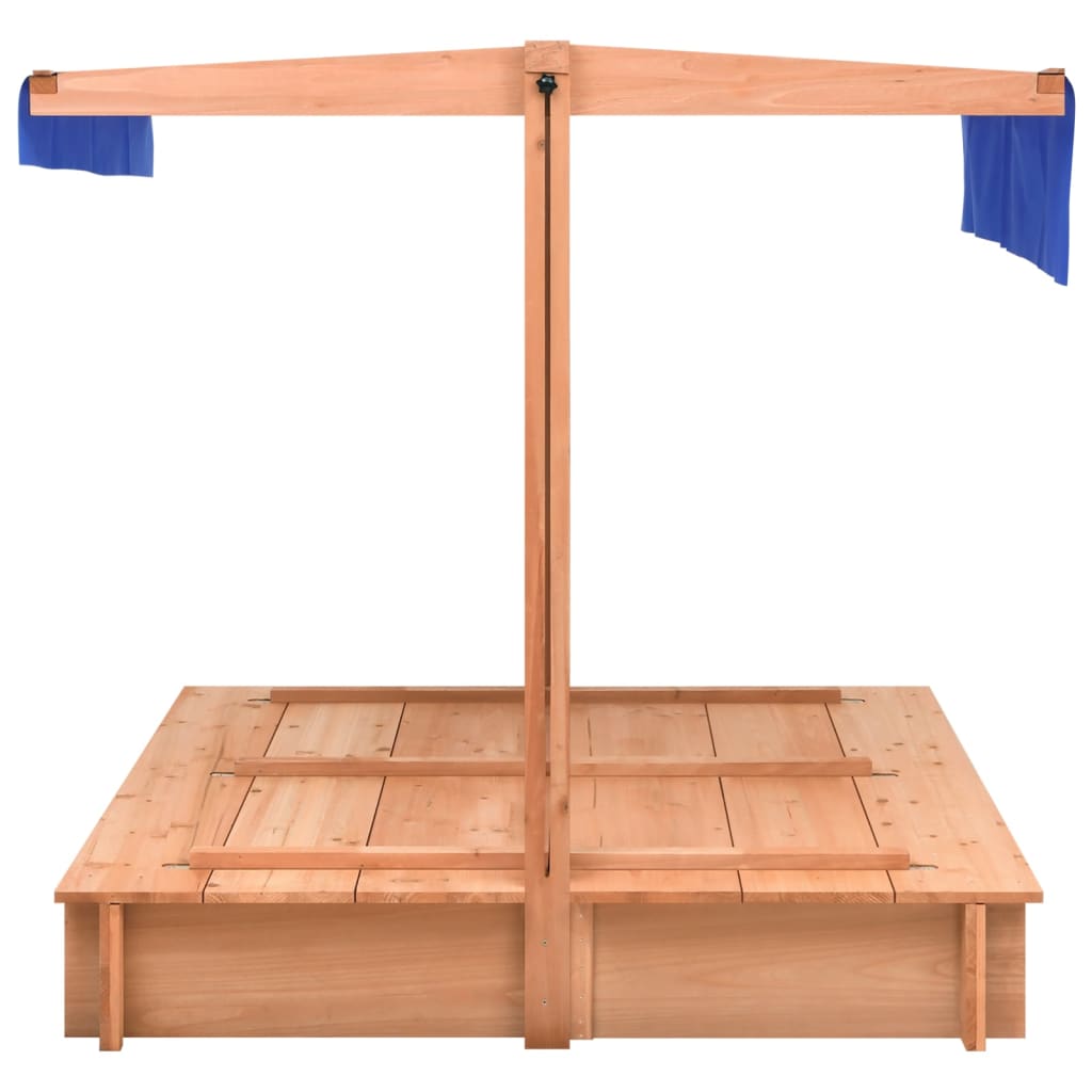 Sandbox with wooden wood roof 112x112x112 cm