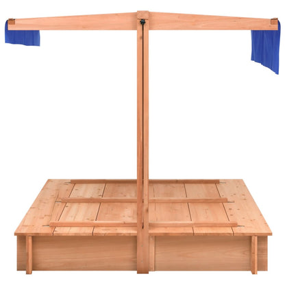 Sandbox with wooden wood roof 112x112x112 cm