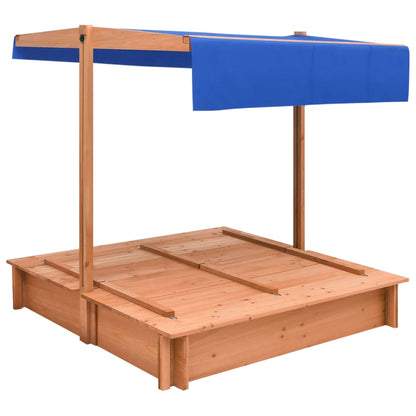 Sandbox with wooden wood roof 112x112x112 cm